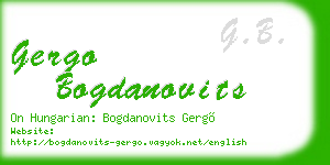 gergo bogdanovits business card